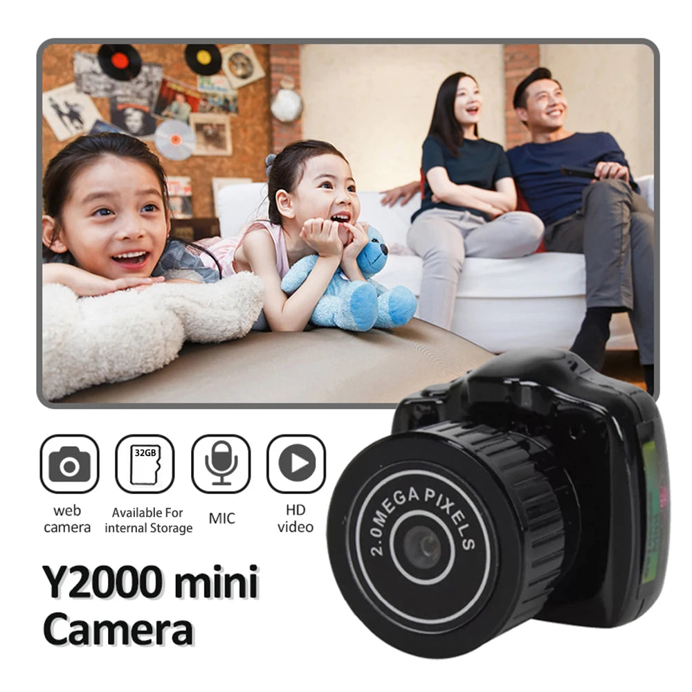 Y2000 Mini Camera Portable Audio Video Recorder Ultra Small Body Camera Sport DV DVR Security Protection Surveillance Camcorder