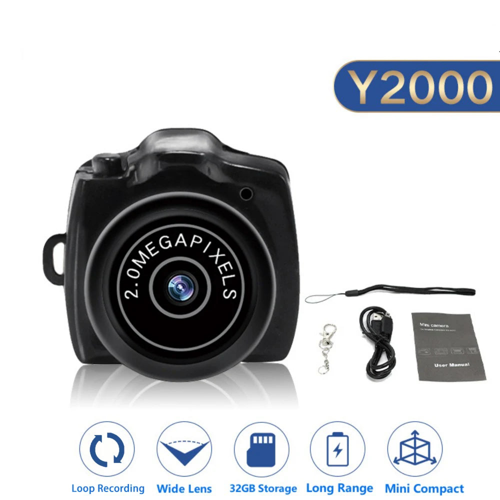 Y2000 Mini Camera Portable Audio Video Recorder Ultra Small Body Camera Sport DV DVR Security Protection Surveillance Camcorder