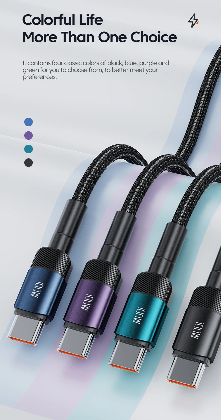 Toocki 100W USB Type C Cable for Xiaomi POCO Samsung Huawei OPPO 6A Fast Charging Charger USB C Data Cord TypeC Cable F