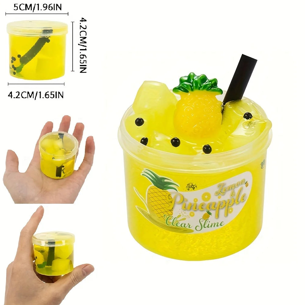 2.37oz Clear Jelly Cube Crunchy Slime kit Soft Watermelon Stretchy Non-Sticky DIY Crystal Mud Charms Slime Party Favors Gifts