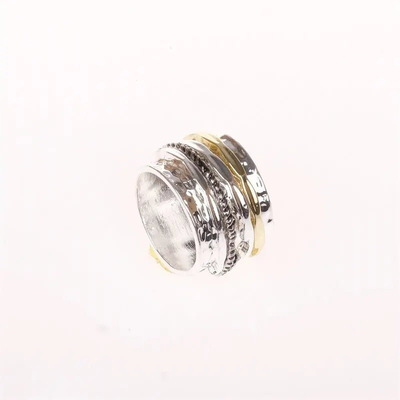 ANTIQUE DESIGN Meditation Statement Spinner Ring Jewelry