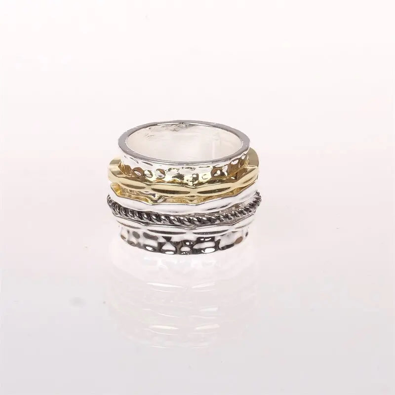 ANTIQUE DESIGN Meditation Statement Spinner Ring Jewelry