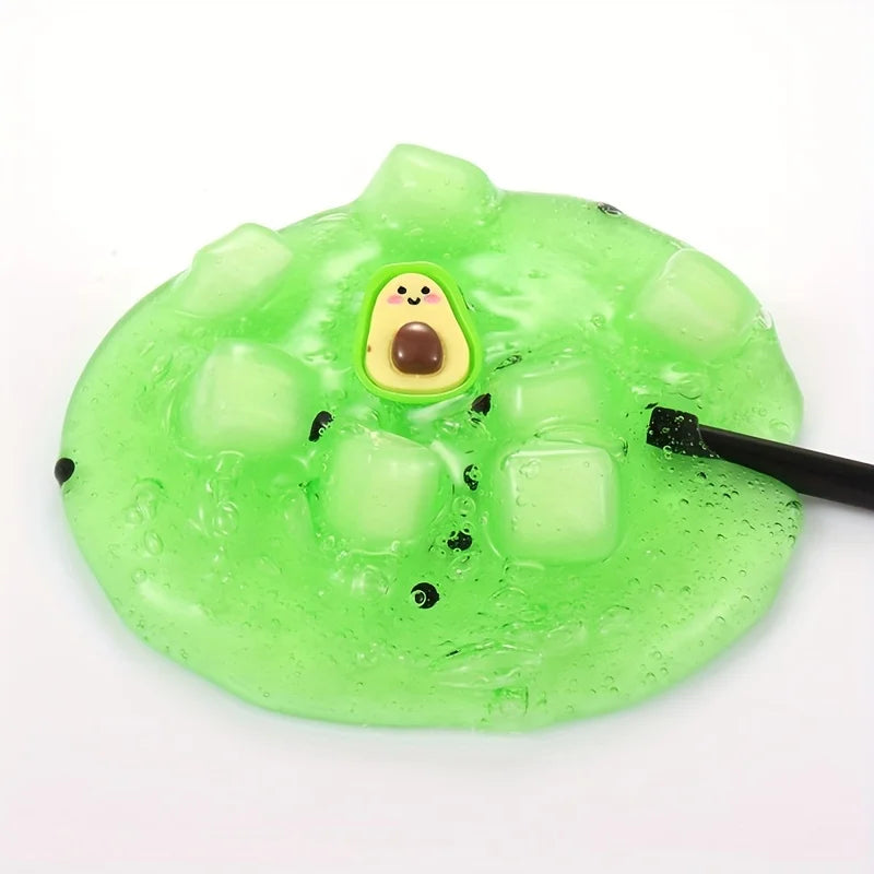 2.37oz Clear Jelly Cube Crunchy Slime kit Soft Watermelon Stretchy Non-Sticky DIY Crystal Mud Charms Slime Party Favors Gifts