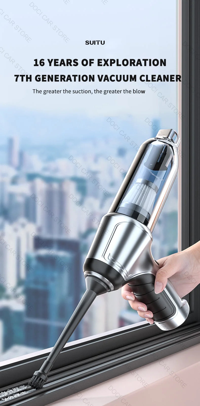 95000PA Home Appliance Car Vacuum Cleaner Wireless Handheld Car Vacuum Vacuuming And Blow 2 IN 1 Portable Strong Suction Cleaner