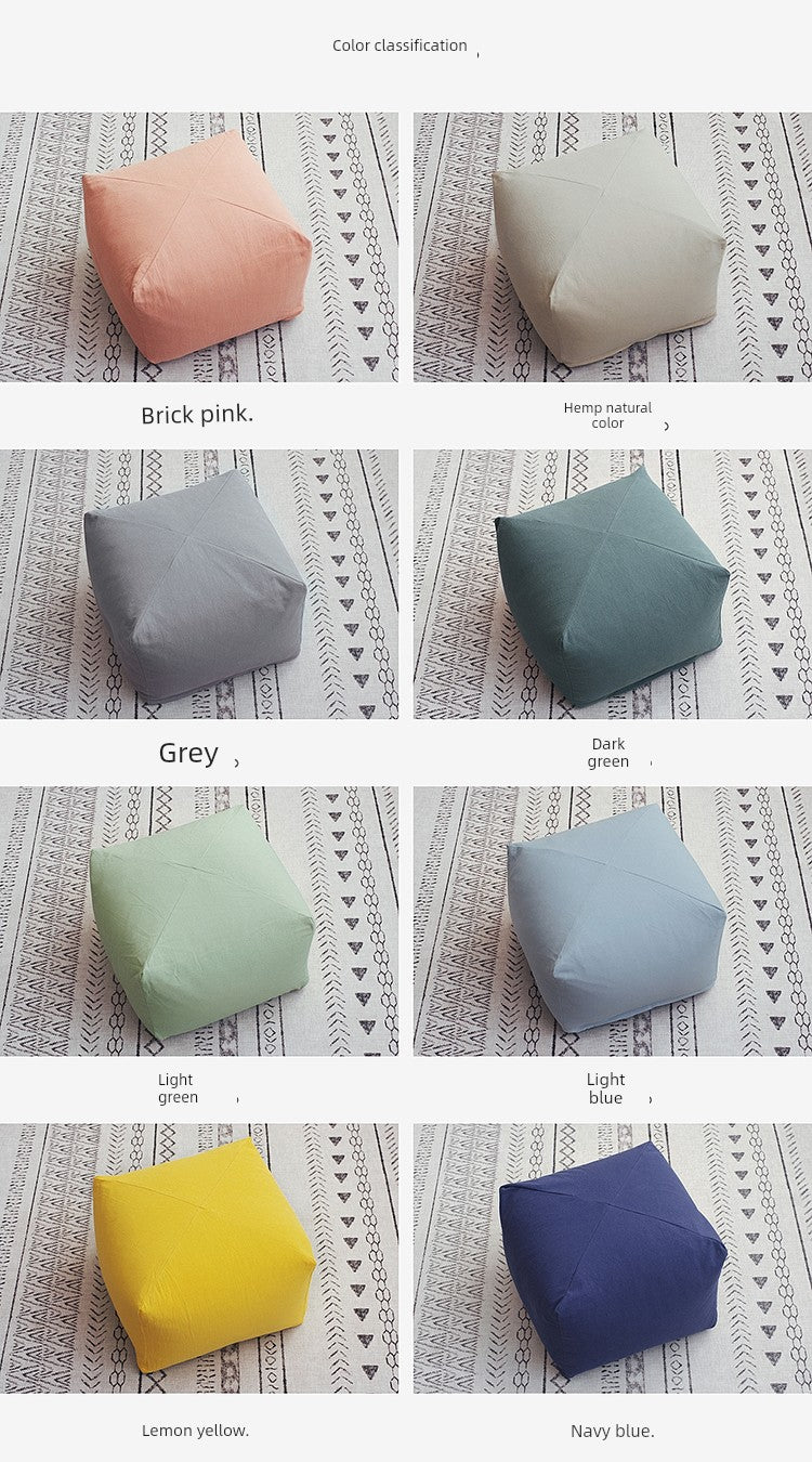 Cushion Floor Japanese Style Square Stool Tatami Floor Bay Window Bedroom Coffee Table Shoe Changing Stool Removable and Washable Household Cloth