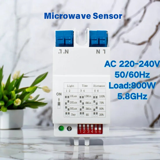 5.8GHz Microwave Doppler Radar Sensor Switch AC 220V-240V Motion Sensor Module High Sensitivity Body Induction Detector Sensor
