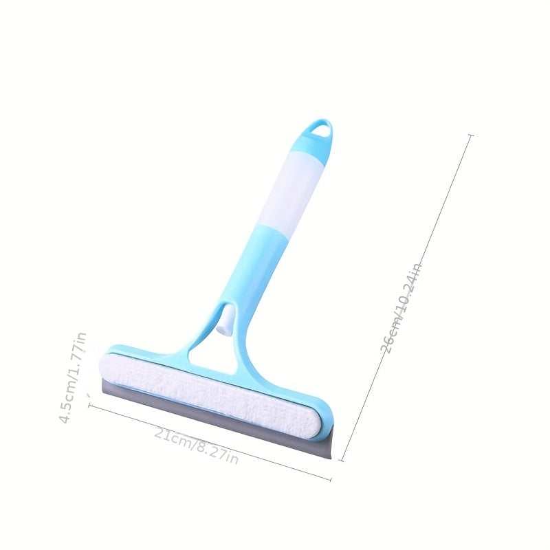 [Glass Cleaning Tool] 3-In-1 Multi-Functional Glass Cleaning Tool with Sprinkler, Polypropylene (PP) Plastic, for Bathroom, Kitchen, Living Room, Bedroom, Toilet - Efficient Mirror And Window Scraper