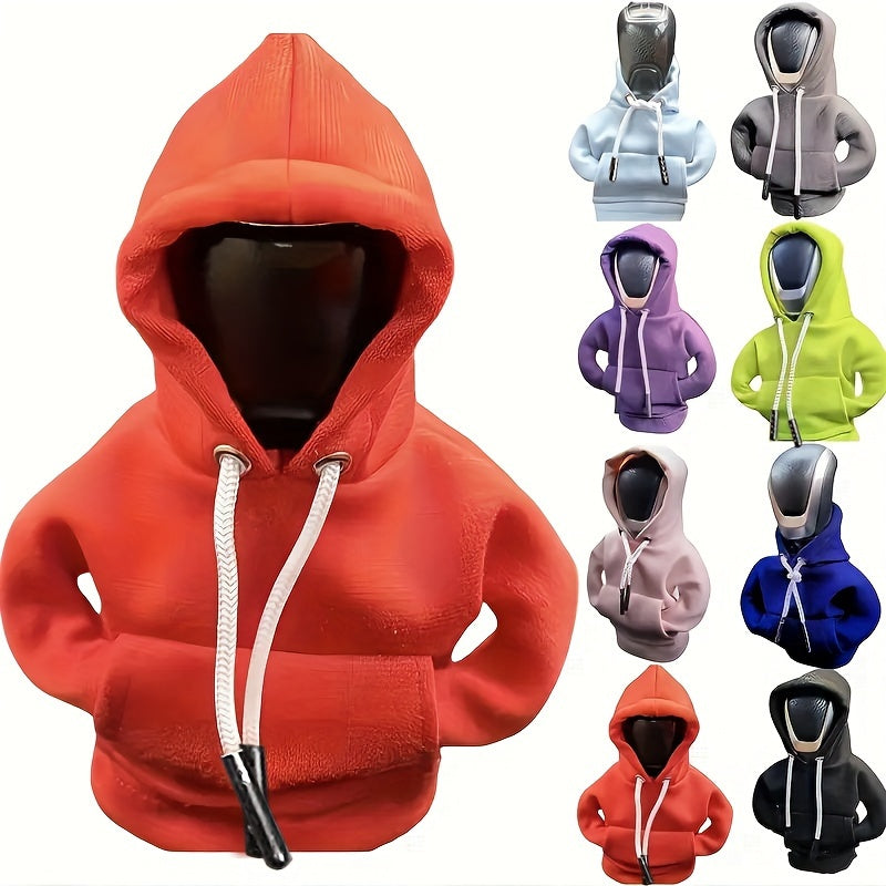 Mini Car Gear Shift Cover Hoodie - Stylish Anthropomorphic Shift Knob Design, Soft Fabric Multi-Color Options (Red/Blue/Pink/Grey/Black) Fit for Most Vehicles, Interior Accessories & Car Decor, Vehicle Style Upgrade | Snug Fi
