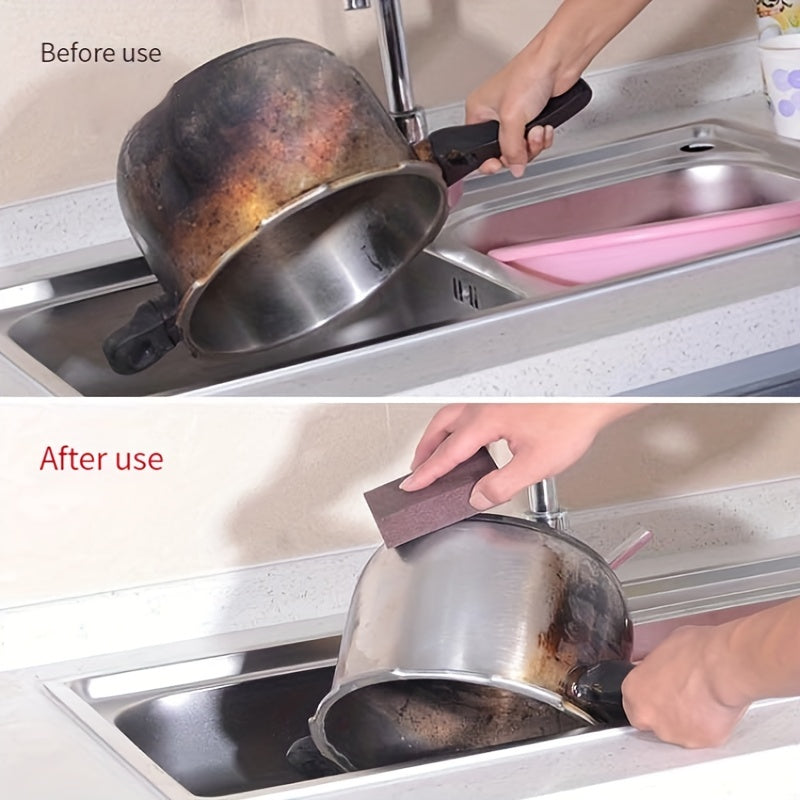 1/3/6/9pcs, Emery Magic Wipe, Pot Bottom Cleaning Descaling Sponge, Pot Sponge Brush, Iron Rust Removal Sponge, Dishwashing Sponge Block, Scouring Pads, Power Decontamination, Cleaning Supplies, Cleaning Tool, Back To School