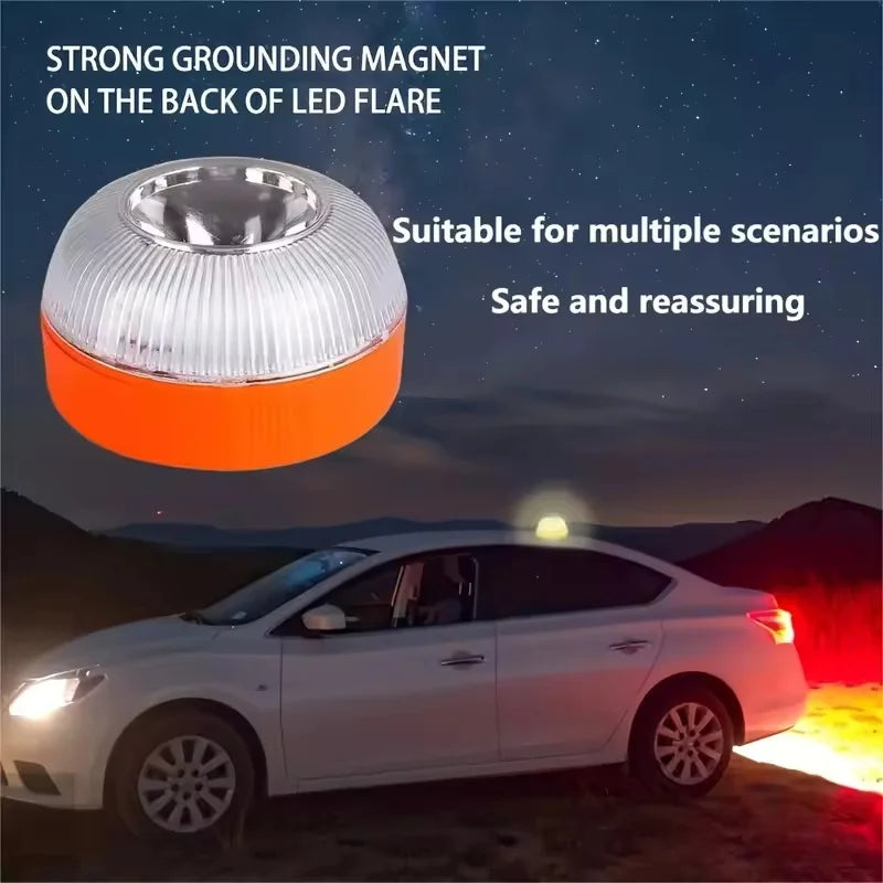 Led Car Emergency Light V16 Flashing Light Magnetic Induction Road Accident Light Portable Strobe Warning Light
