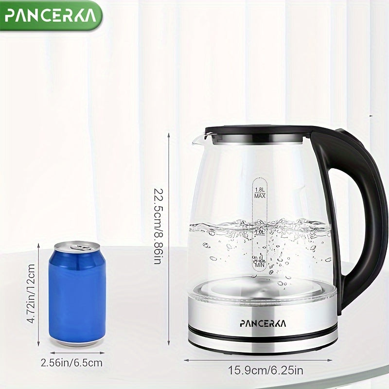 2L Rapid Boil Electric Kettle - Large Capacity, 1100W Fast Heating, Easy Cleaning, Boil-Dry Protection, Stainless Steel Filter, BPA Free, Auto Shut Off - Perfect Hot Water Boiler for Coffee and Tea Maker, Black