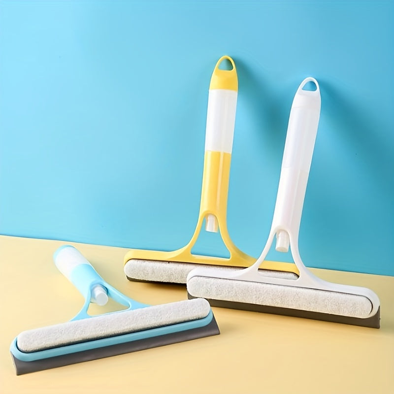 [Glass Cleaning Tool] 3-In-1 Multi-Functional Glass Cleaning Tool with Sprinkler, Polypropylene (PP) Plastic, for Bathroom, Kitchen, Living Room, Bedroom, Toilet - Efficient Mirror And Window Scraper