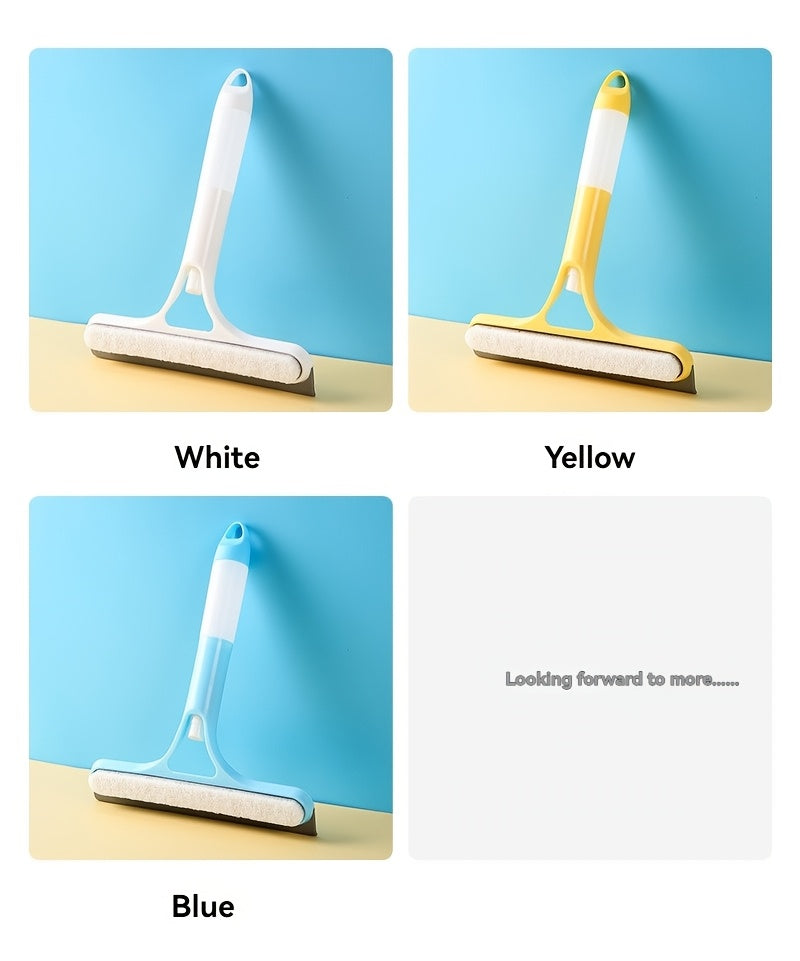 [Glass Cleaning Tool] 3-In-1 Multi-Functional Glass Cleaning Tool with Sprinkler, Polypropylene (PP) Plastic, for Bathroom, Kitchen, Living Room, Bedroom, Toilet - Efficient Mirror And Window Scraper