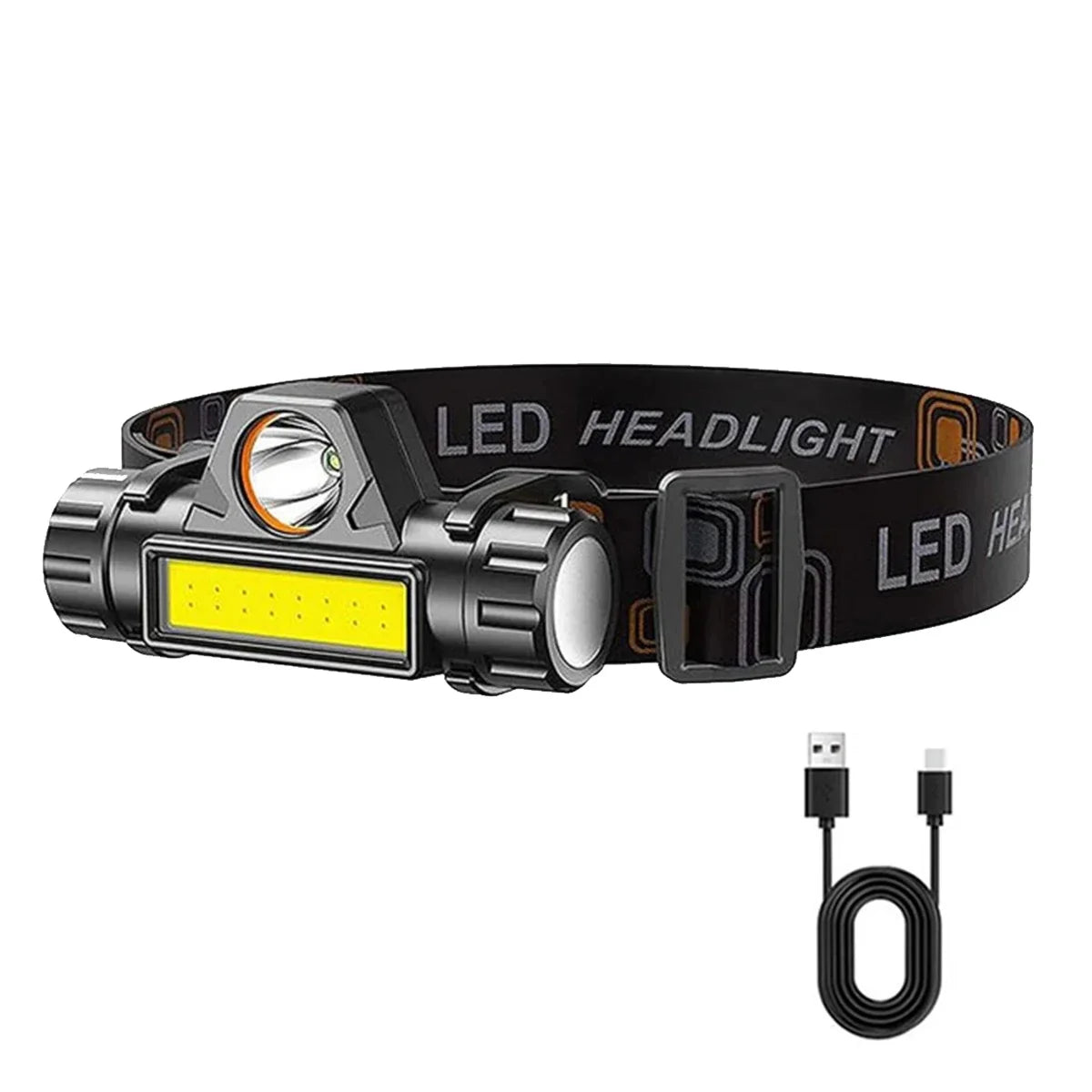 LED Headlamp USB Rechargeable Flashlight Headlight Outdoor Camping High Power LED Waterproof Adjustable Headlamp Fishing Hiking