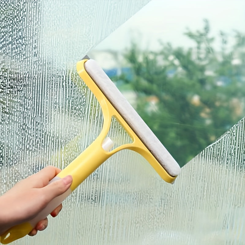 [Glass Cleaning Tool] 3-In-1 Multi-Functional Glass Cleaning Tool with Sprinkler, Polypropylene (PP) Plastic, for Bathroom, Kitchen, Living Room, Bedroom, Toilet - Efficient Mirror And Window Scraper