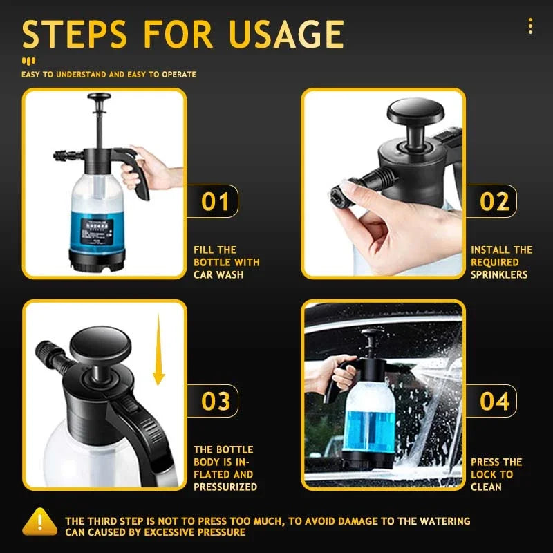 Foam Sprayer Foam Wash Car Spray Bottle High Pressure Spray Gun Manual Air Pressure Water Spray Bottle For Garden Car Wash