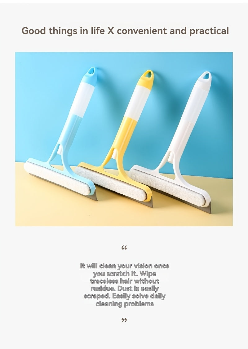 [Glass Cleaning Tool] 3-In-1 Multi-Functional Glass Cleaning Tool with Sprinkler, Polypropylene (PP) Plastic, for Bathroom, Kitchen, Living Room, Bedroom, Toilet - Efficient Mirror And Window Scraper