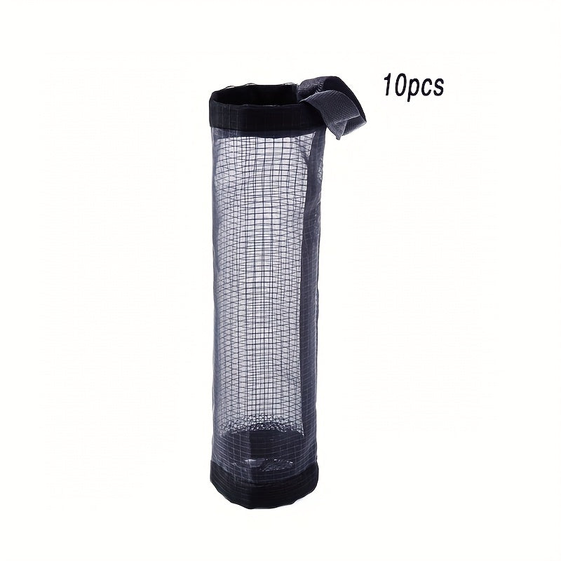 Plastic Bag Organizer 1/10pcs, Hanging Mesh Storage Dispenser, Foldable, Breathable, Washable Hanging Trash Bag Holder, Multiple Colors Available, Suitable for Kitchen Plastic Bag Storage