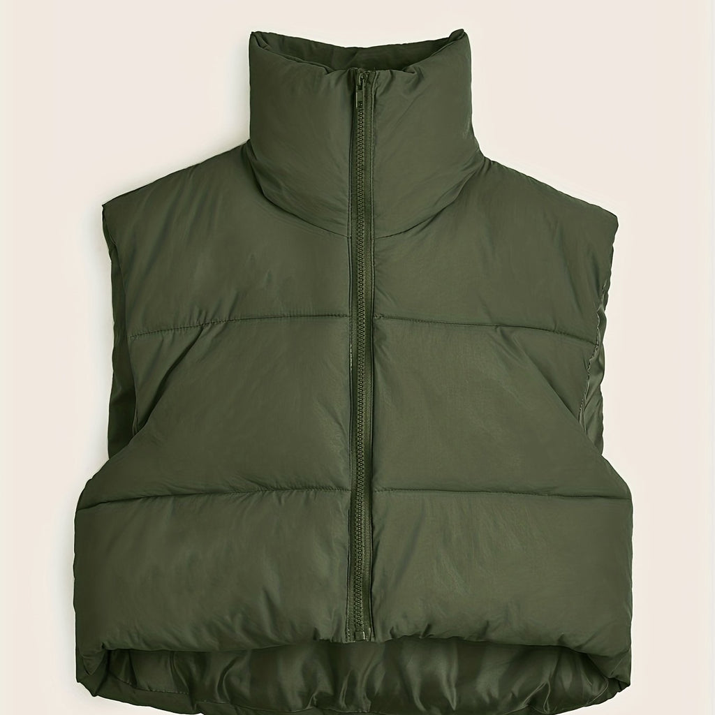 Women'S Sleeveless Vest - Vibrant Pink Slim-Fit Alternative Coat with Drawstring Hood, Zipper Front & Pockets for Fall/Winter Casual Wear, Casual Winter Wear | High Neckline Vest | Zippered Jacket